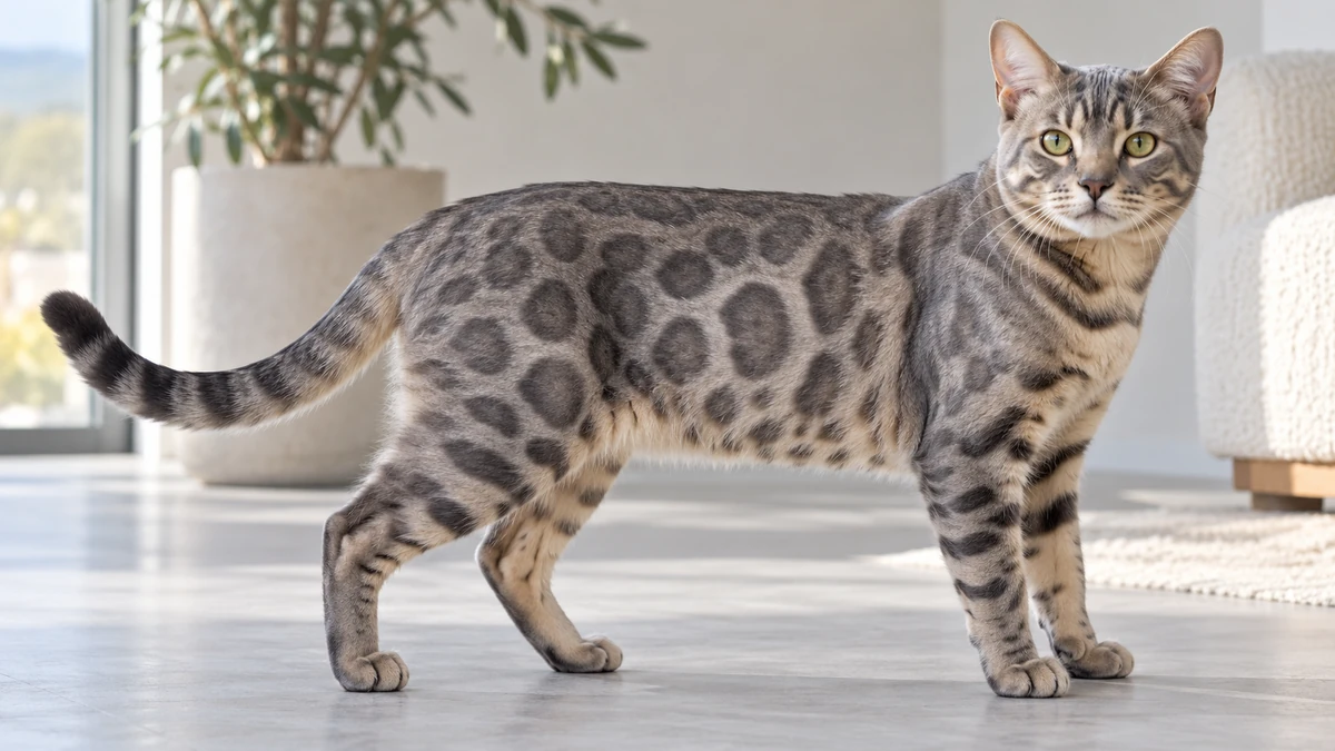Bengal Kedisi kedi — mavi rosette