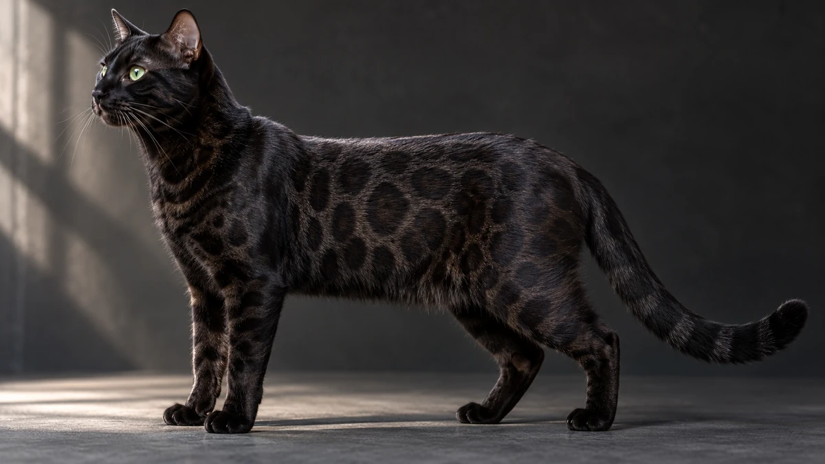 Bengal Kedisi kedi — melanistik (siyah)